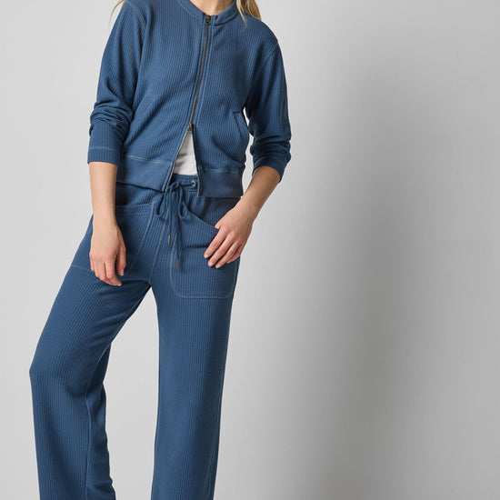 Bomber Zip Cardigan in color Ink Image A0