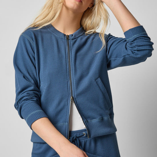 Bomber Zip Cardigan in color Ink Image A1