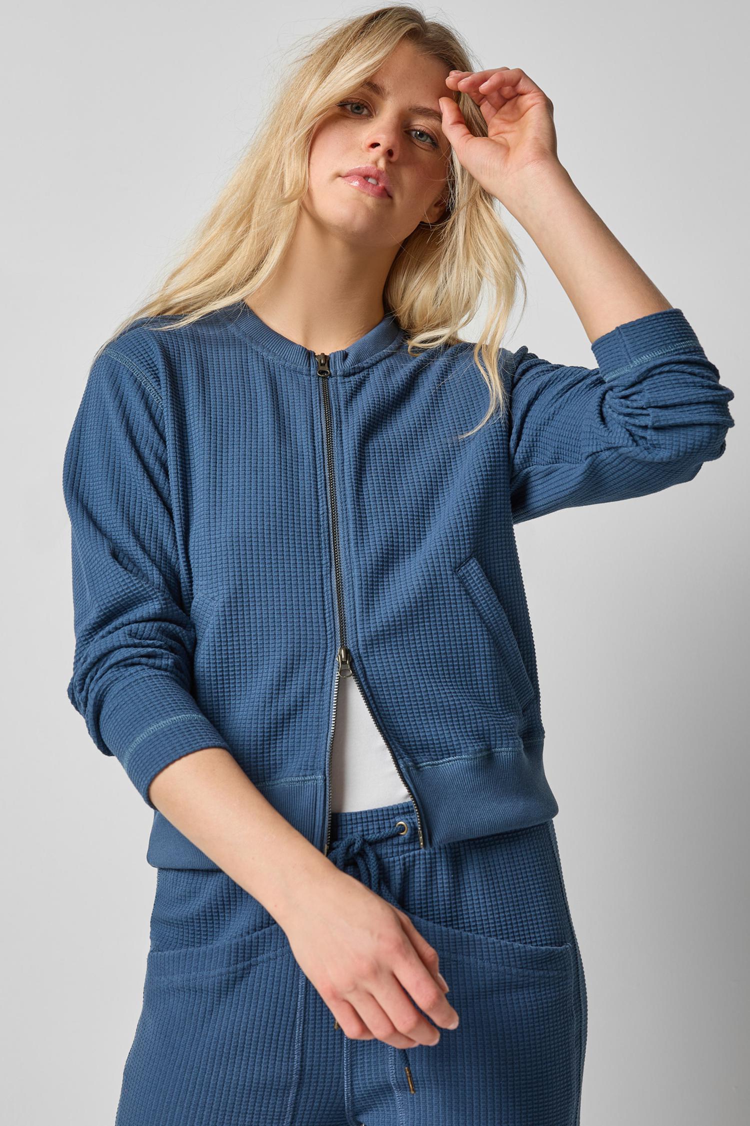 Bomber Zip Cardigan in color Ink Image A1