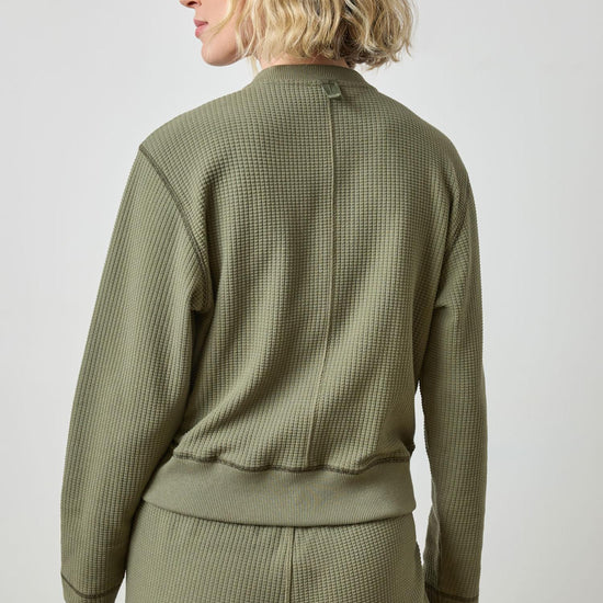 Bomber Zip Cardigan in color Matcha Image A2