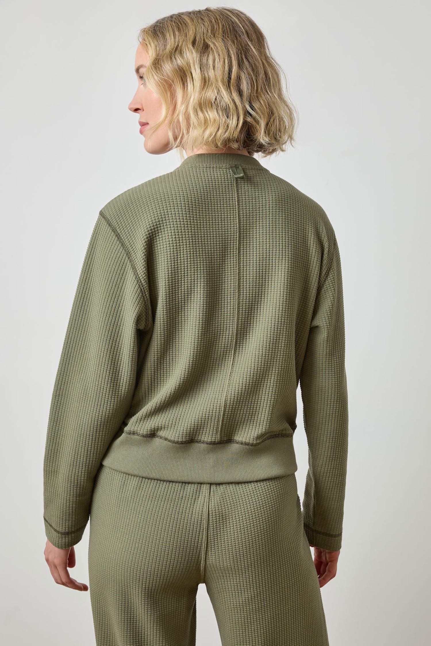 Bomber Zip Cardigan in color Matcha Image A2