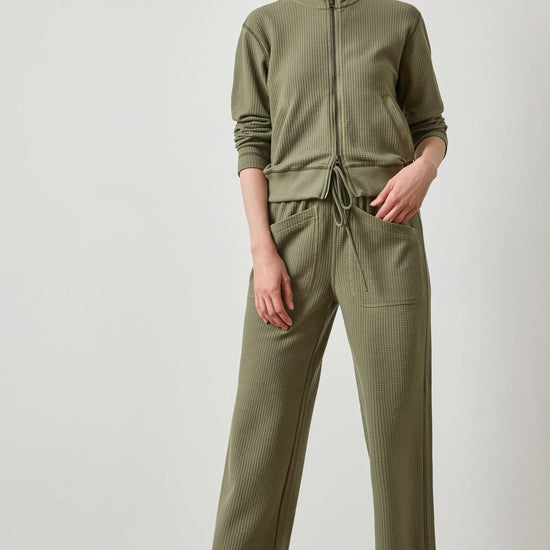 Bomber Zip Cardigan in color Matcha Image A3