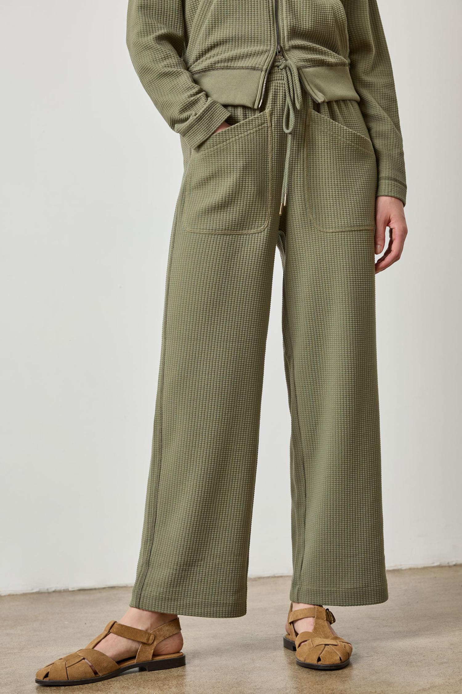 Patch Pocket Straight Leg Pant in color Matcha Image A1