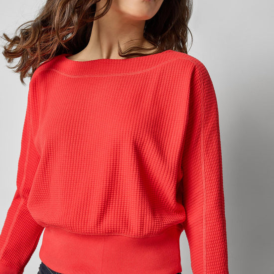 Rib Trim Seamed Top in color Fiesta Image A1