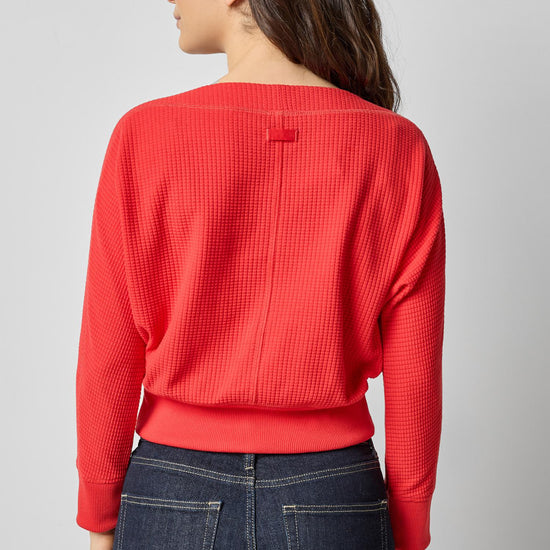 Rib Trim Seamed Top in color Fiesta Image A2