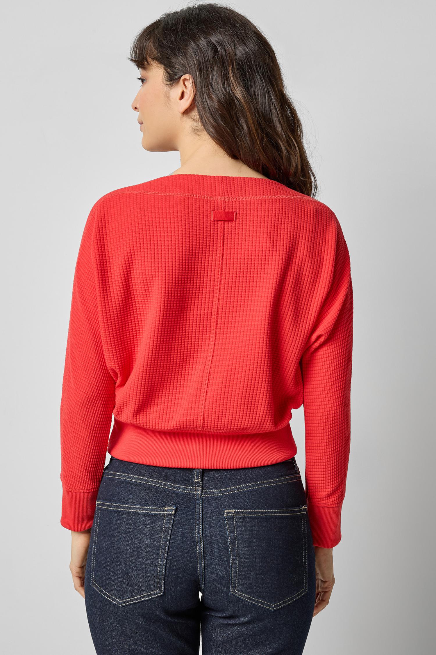 Rib Trim Seamed Top in color Fiesta Image A2