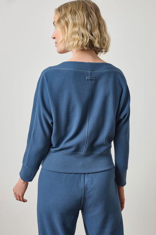 Rib Trim Seamed Top in color Ink Image A2