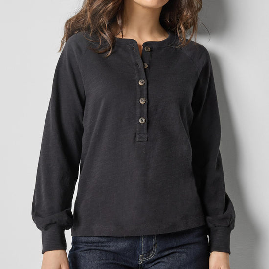 Full Sleeve Henley in color Black Image A1