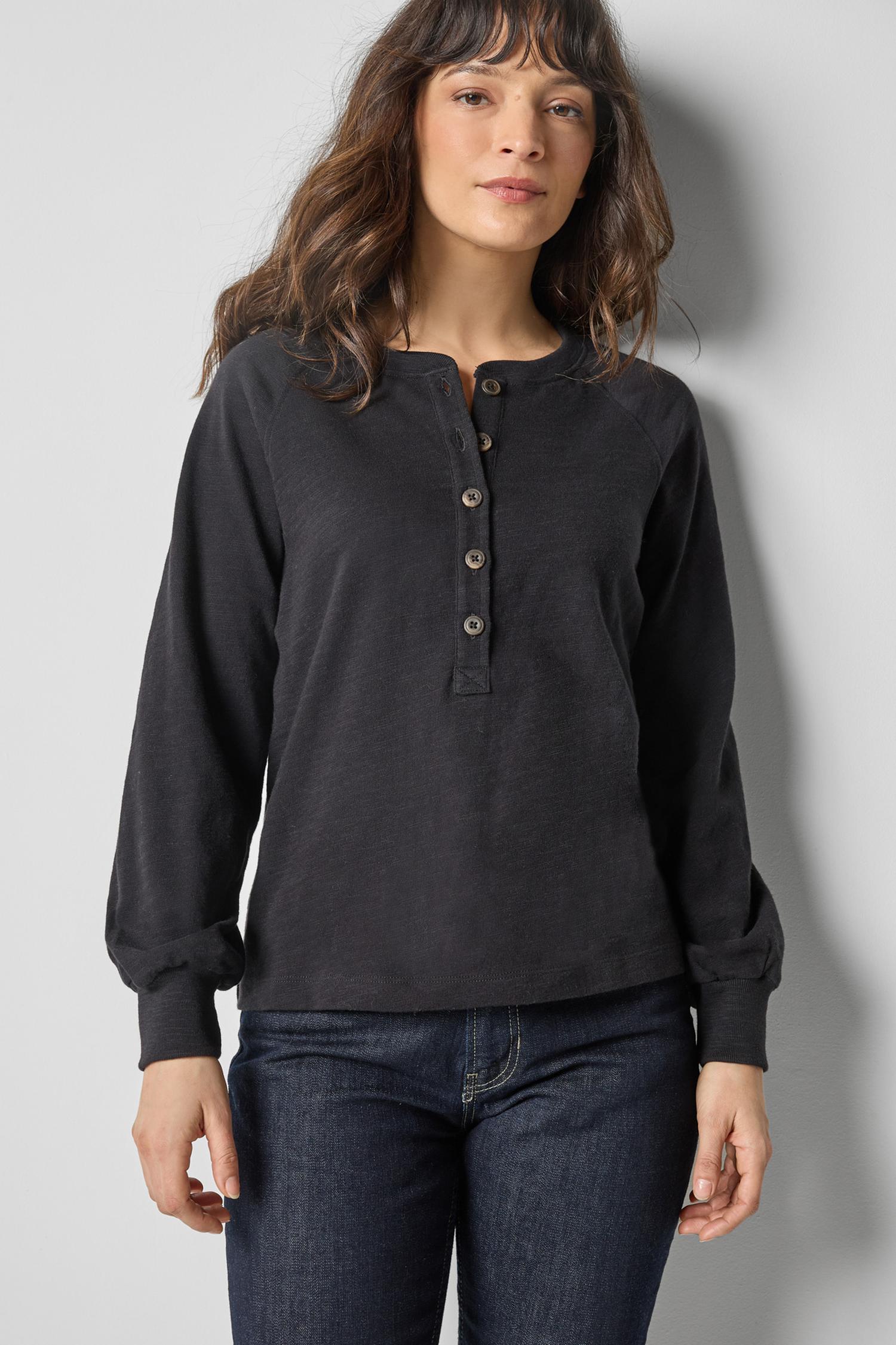 Full Sleeve Henley in color Black Image A1