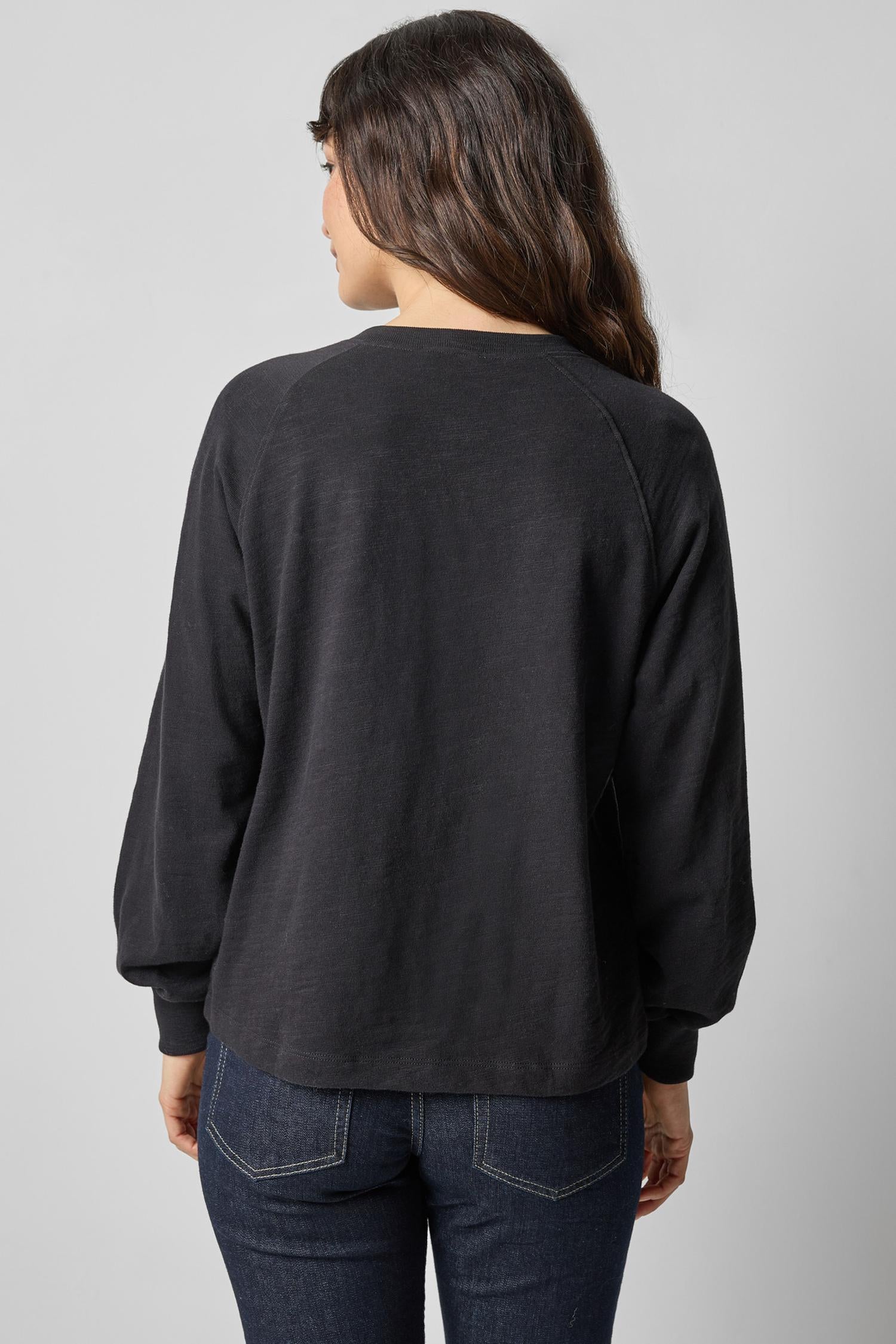 Full Sleeve Henley in color Black Image A2