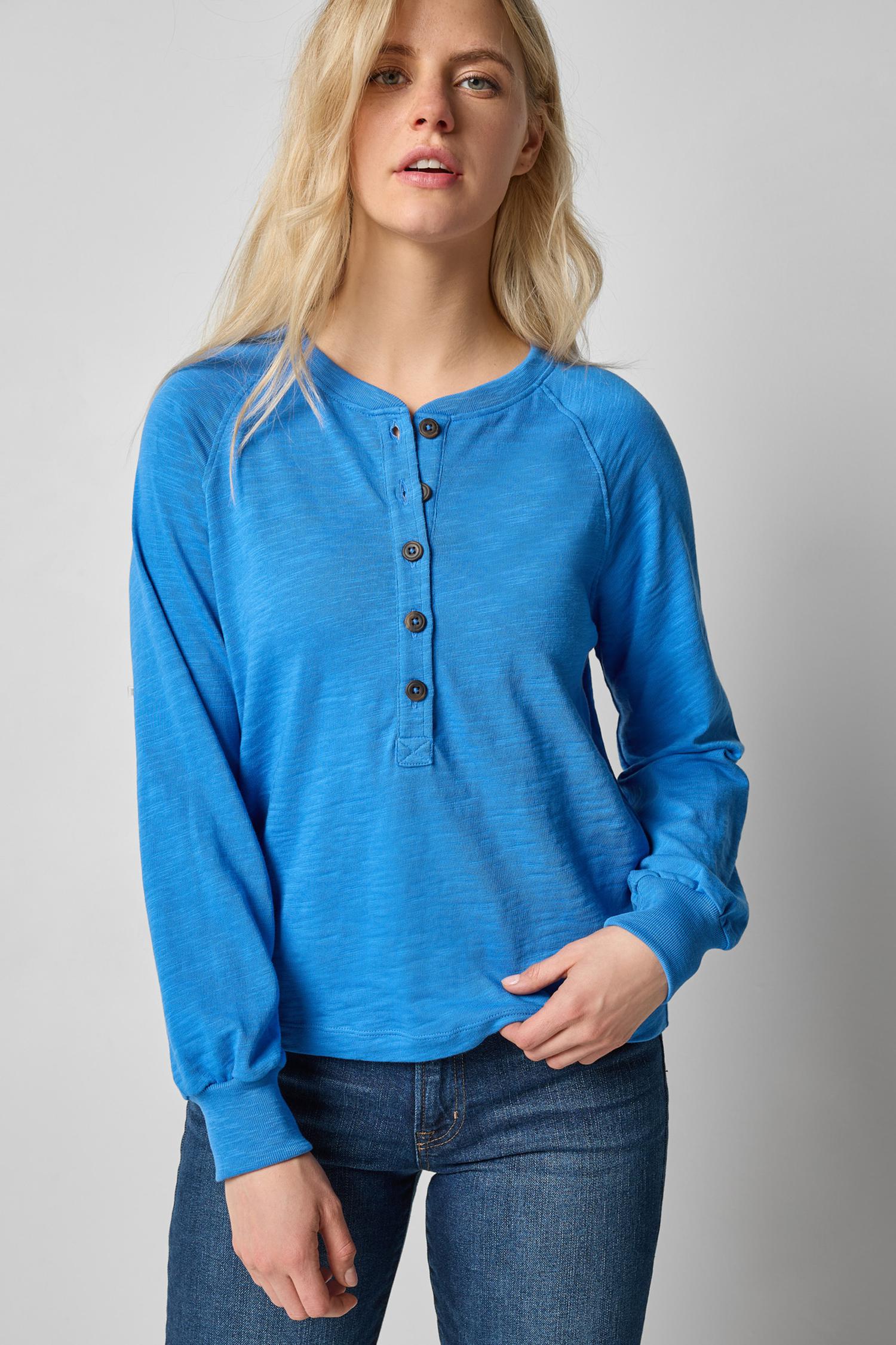 Full Sleeve Henley in color Lapis Image A1