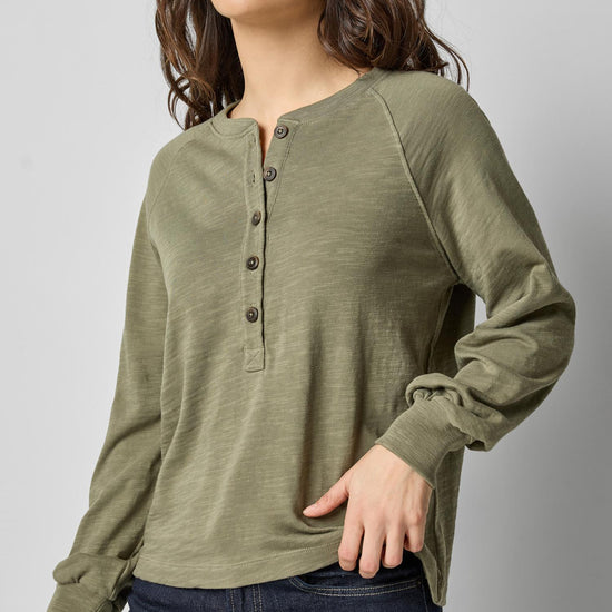 Full Sleeve Henley in color Matcha Image A1