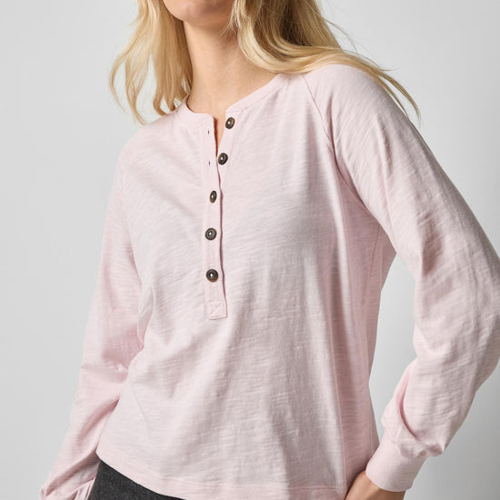 Full Sleeve Henley in color Petal Image A1