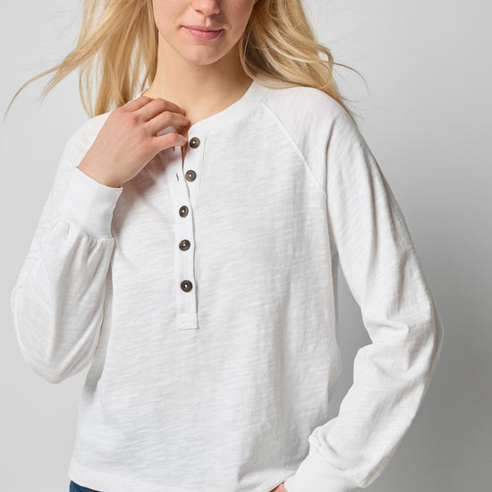 Full Sleeve Henley in color White Image A1