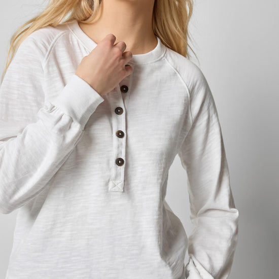 Full Sleeve Henley in color White Image A3