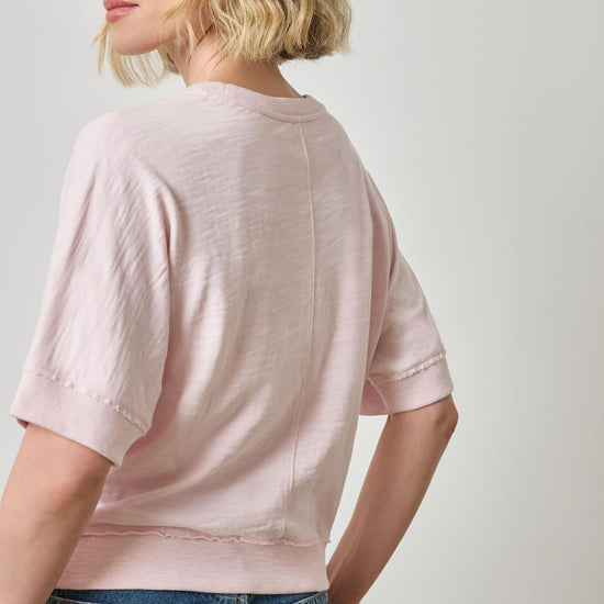 Rib Trim Short Sleeve in color Petal Image A2