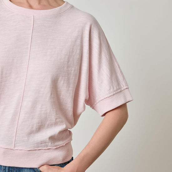 Rib Trim Short Sleeve in color Petal Image A3