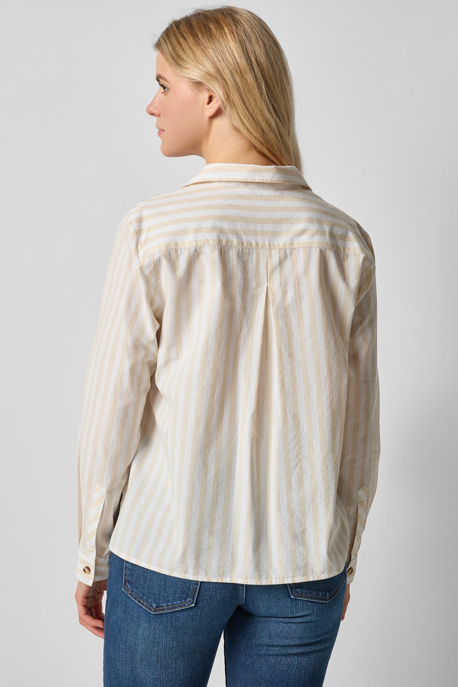 Striped Button Down Shirt in color Ivory/White Stripe Image A2