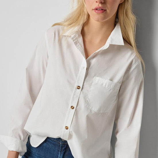 Striped Button Down Shirt in color White Image A1