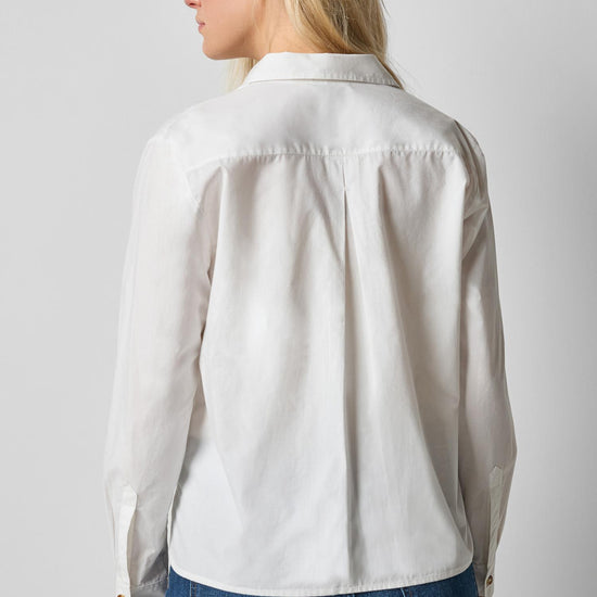 Striped Button Down Shirt in color White Image A2