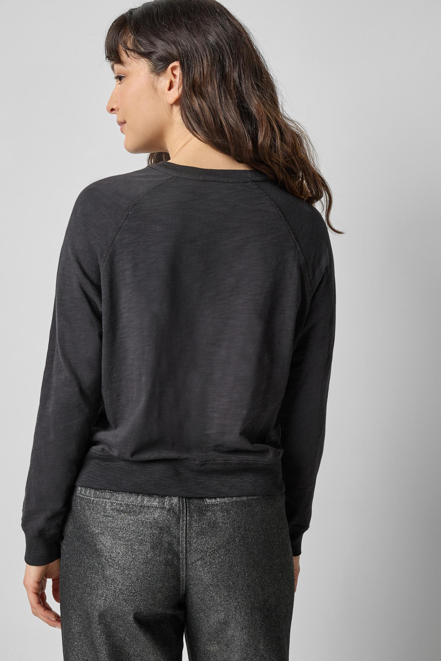 Raglan Sleeve Graphic Tee in color Black Graphic Image A2