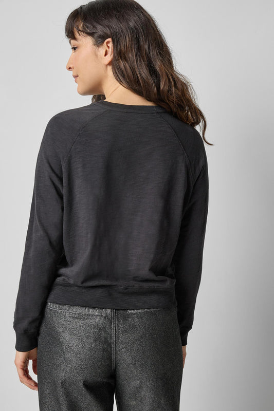 Raglan Sleeve Graphic Tee in color Black Graphic Image A2