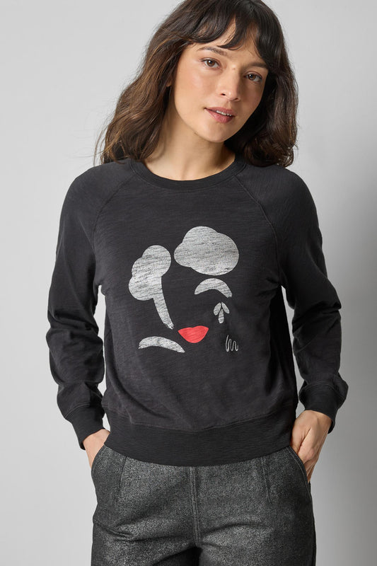 Raglan Sleeve Graphic Tee in color Black Graphic Image A3