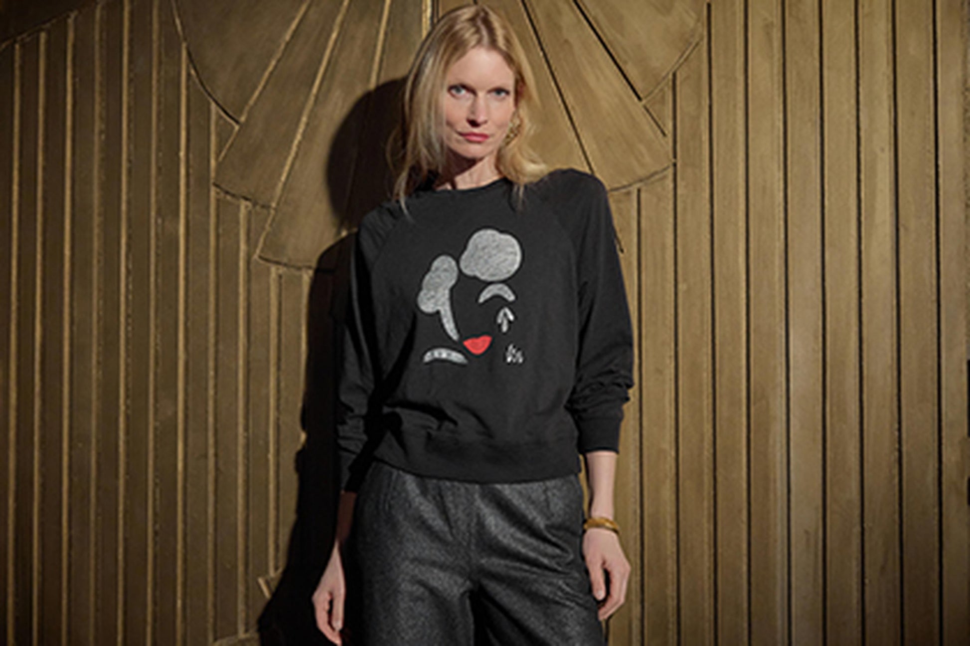 Raglan Sleeve Graphic Tee in color Black Graphic Image C0