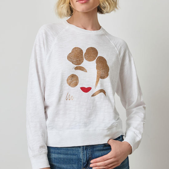 Raglan Sleeve Graphic Tee in color White Graphic Image A1