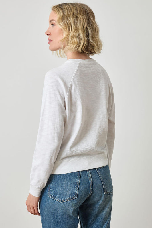 Raglan Sleeve Graphic Tee in color White Graphic Image A2