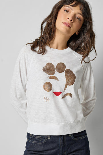 Raglan Sleeve Graphic Tee in color White Graphic Image A3
