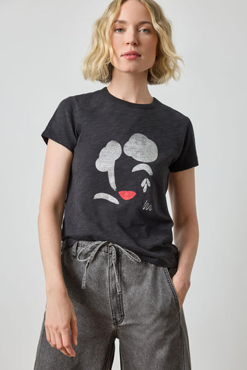Short Sleeve Graphic Tee in color Black Graphic Image A1
