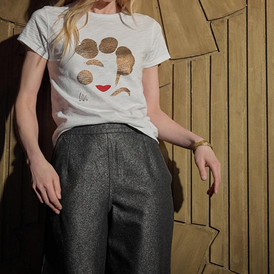 Short Sleeve Graphic Tee Womens Top White Graphic C0