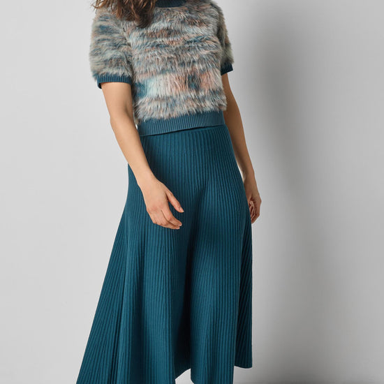 Short Sleeve Brushed Crewneck in color Teal Space Dye Image A0