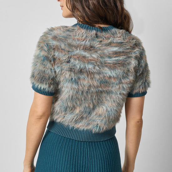 Short Sleeve Brushed Crewneck in color Teal Space Dye Image A2