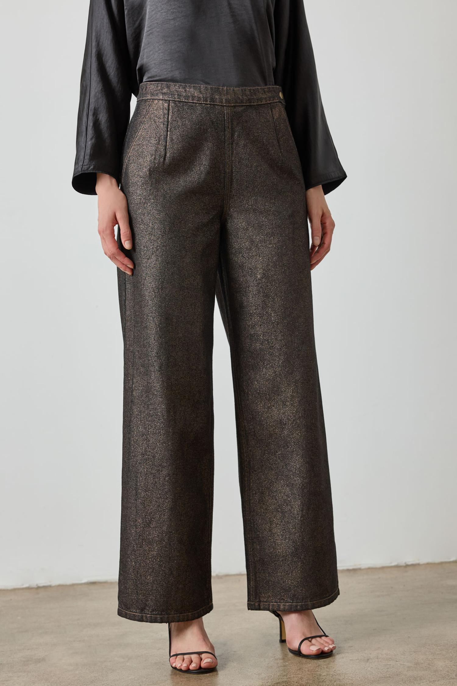 Metallic Pant in color Copper Denim Image A1