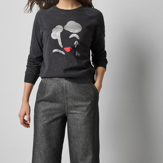 Metallic Pant in color Silver Denim Image A0