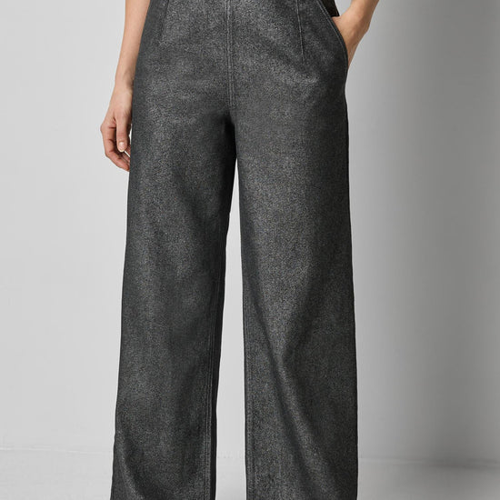 Metallic Pant in color Silver Denim Image A1