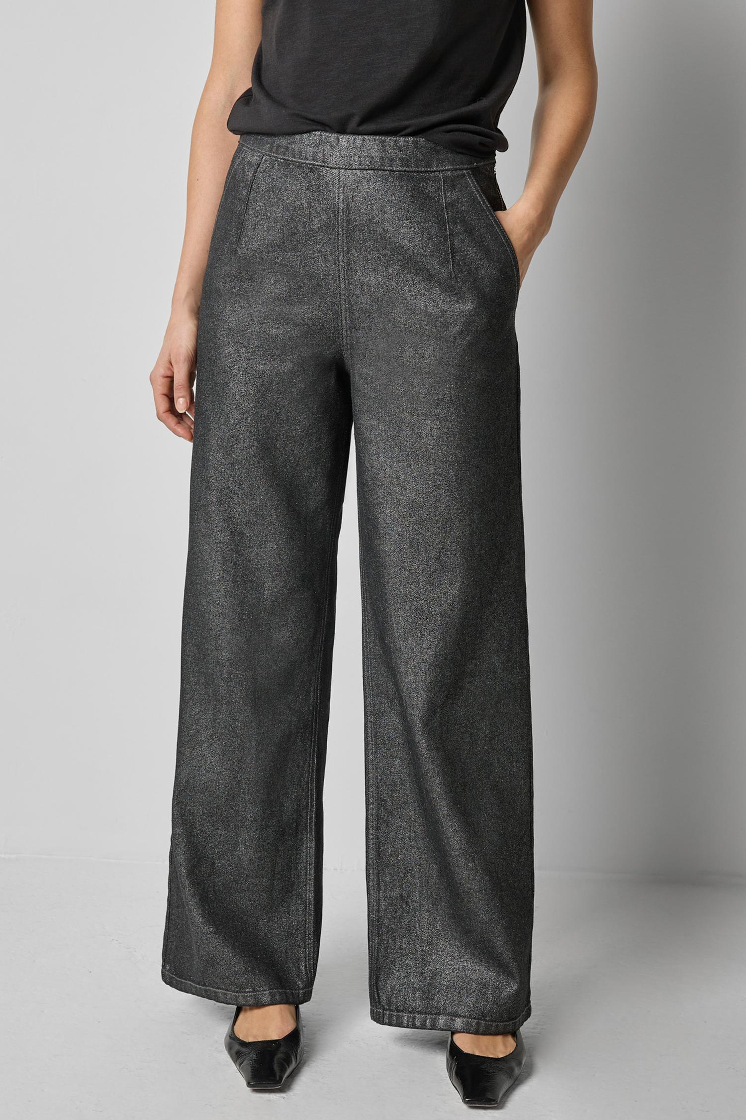 Metallic Pant in color Silver Denim Image A1