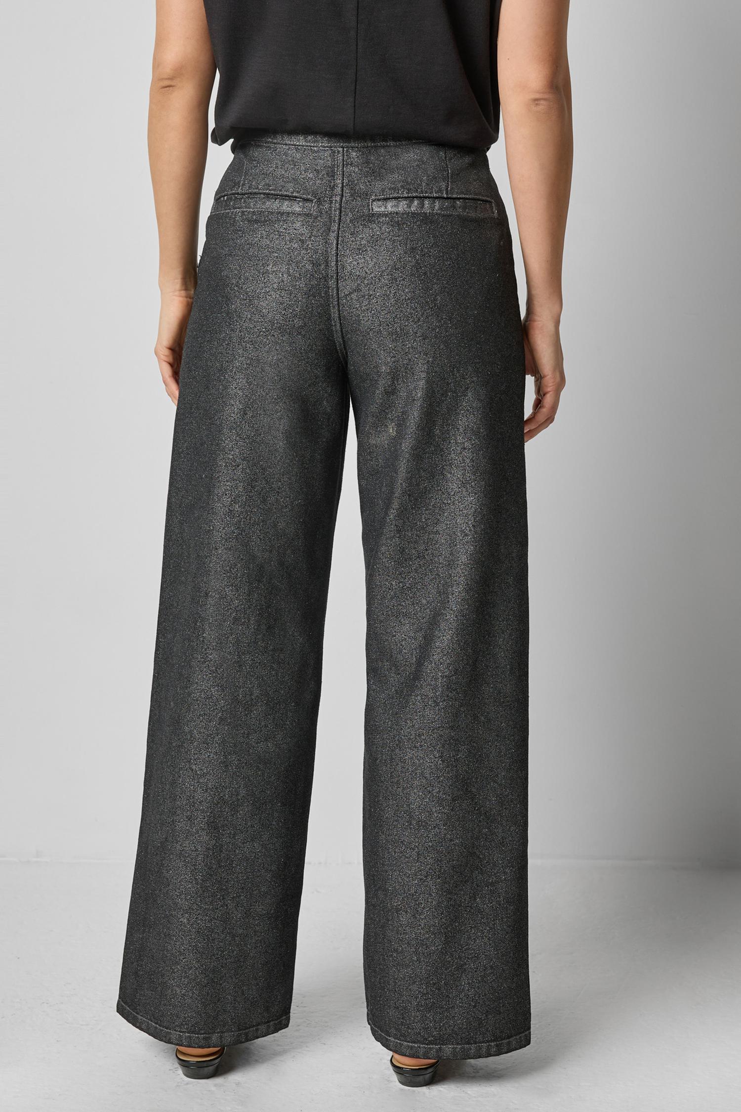 Metallic Pant in color Silver Denim Image A2