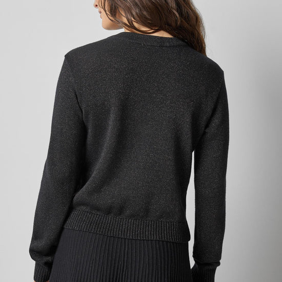 V-Neck Cardigan in color Black Sparkle Image A2