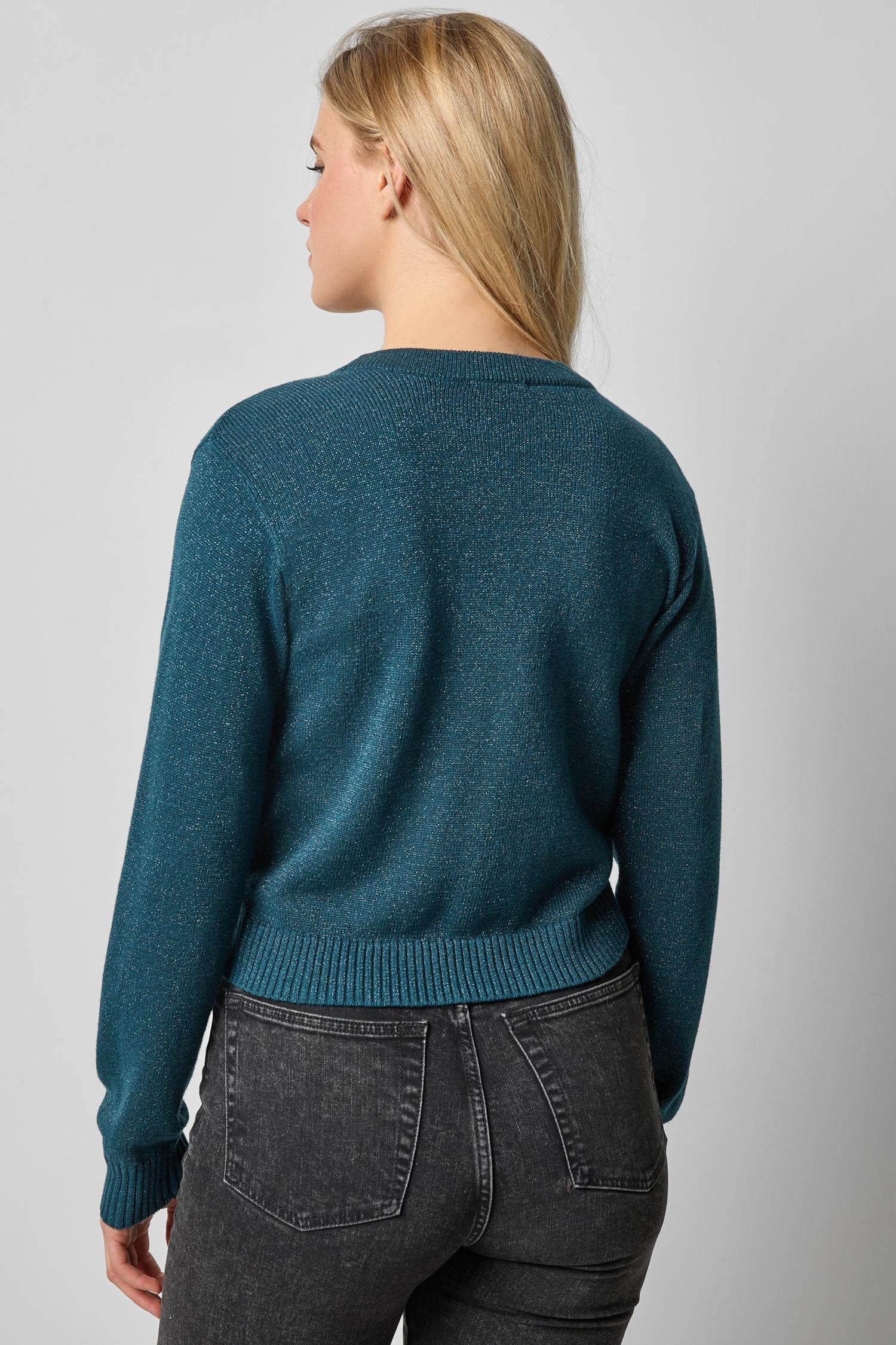 V-Neck Cardigan in color Deep Sea Sparkle Image A2
