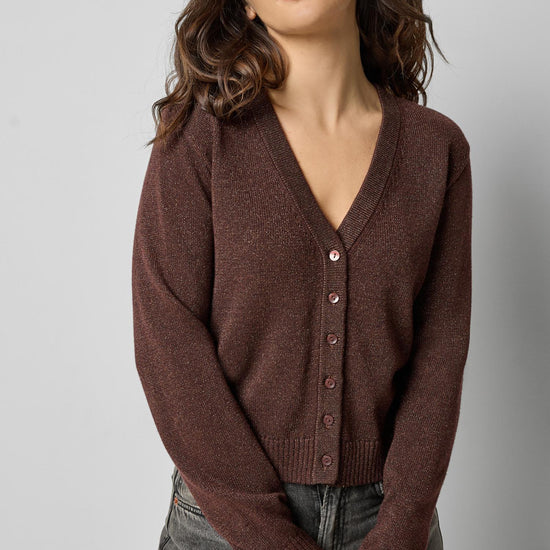 V-Neck Cardigan in color Java Sparkle Image A1