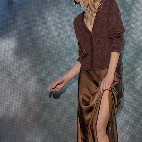 V-Neck Cardigan in color Java Sparkle Image C0