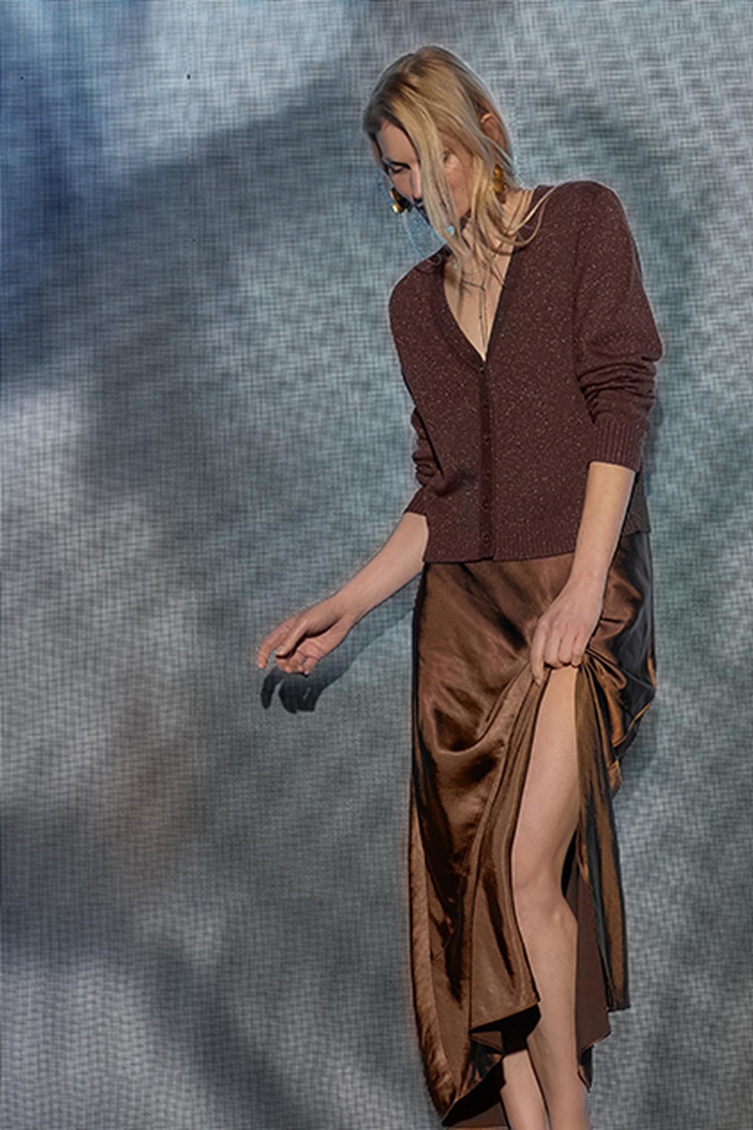 V-Neck Cardigan in color Java Sparkle Image C0