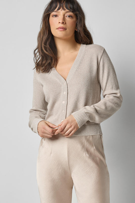 V-Neck Cardigan in color Mist Sparkle Image A1