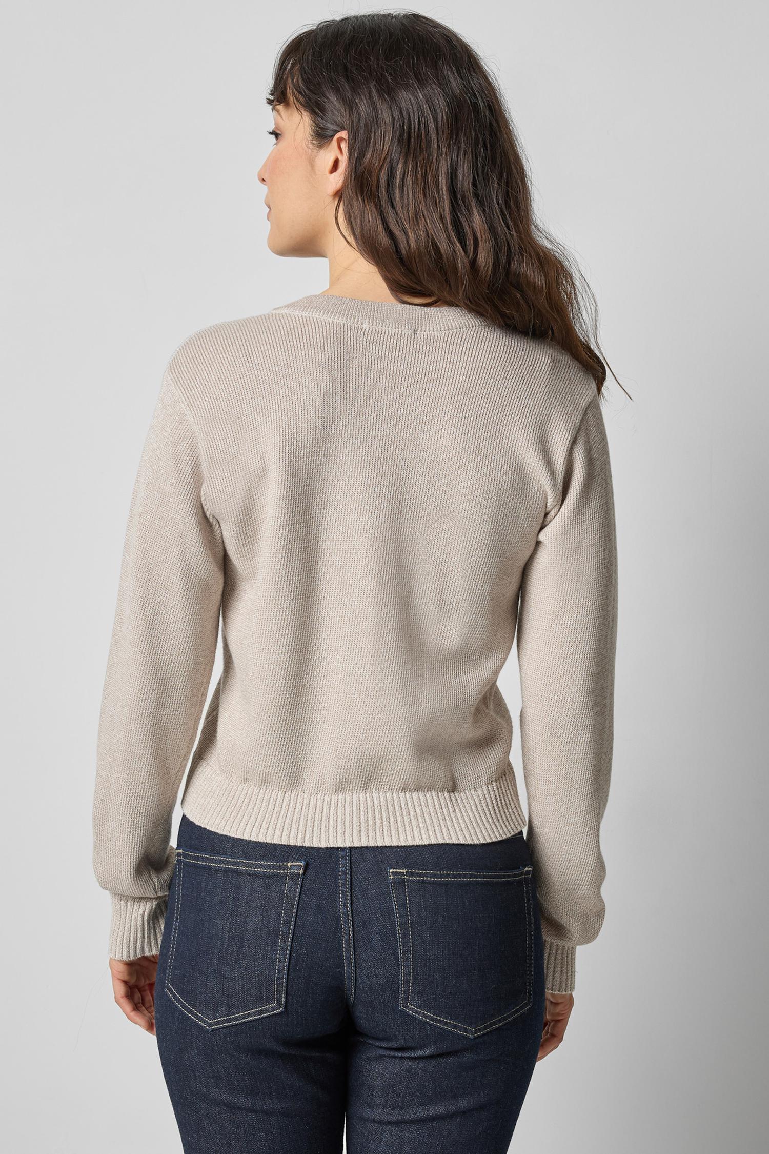 V-Neck Cardigan in color Mist Sparkle Image A2
