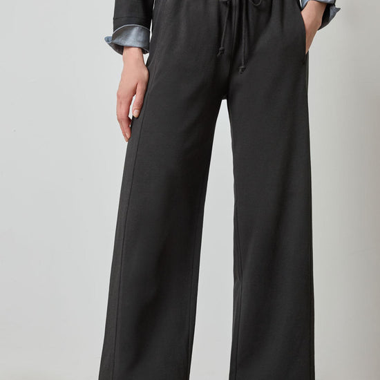 The Drawcord Wide Leg Pan in color Black Image A1
