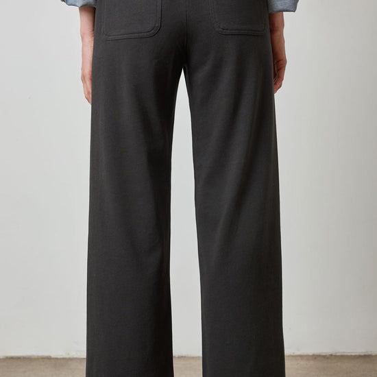 The Drawcord Wide Leg Pan in color Black Image A2