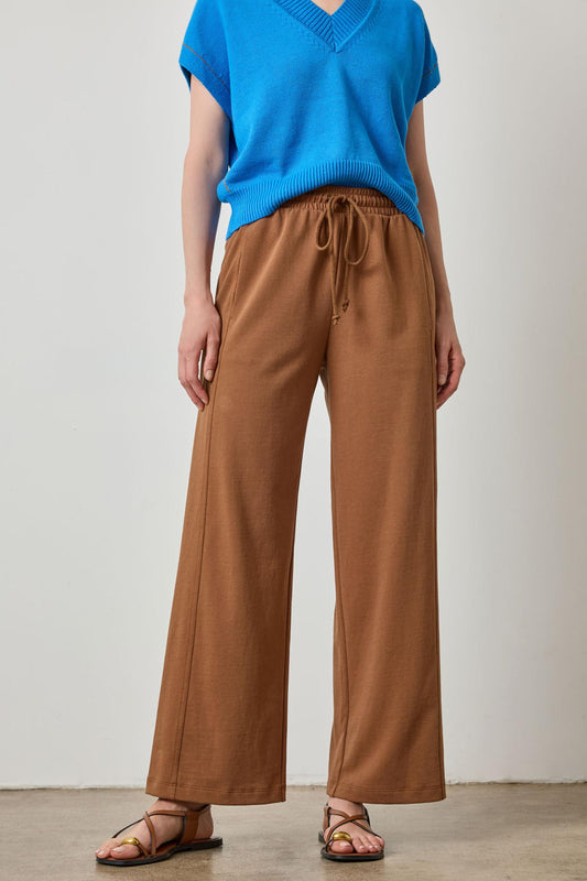 The Drawcord Wide Leg Pan in color Toffee Image A1